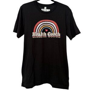 NWT Black Health Coach Rainbow Short Sleeve Pullover T-Shirt - Medium